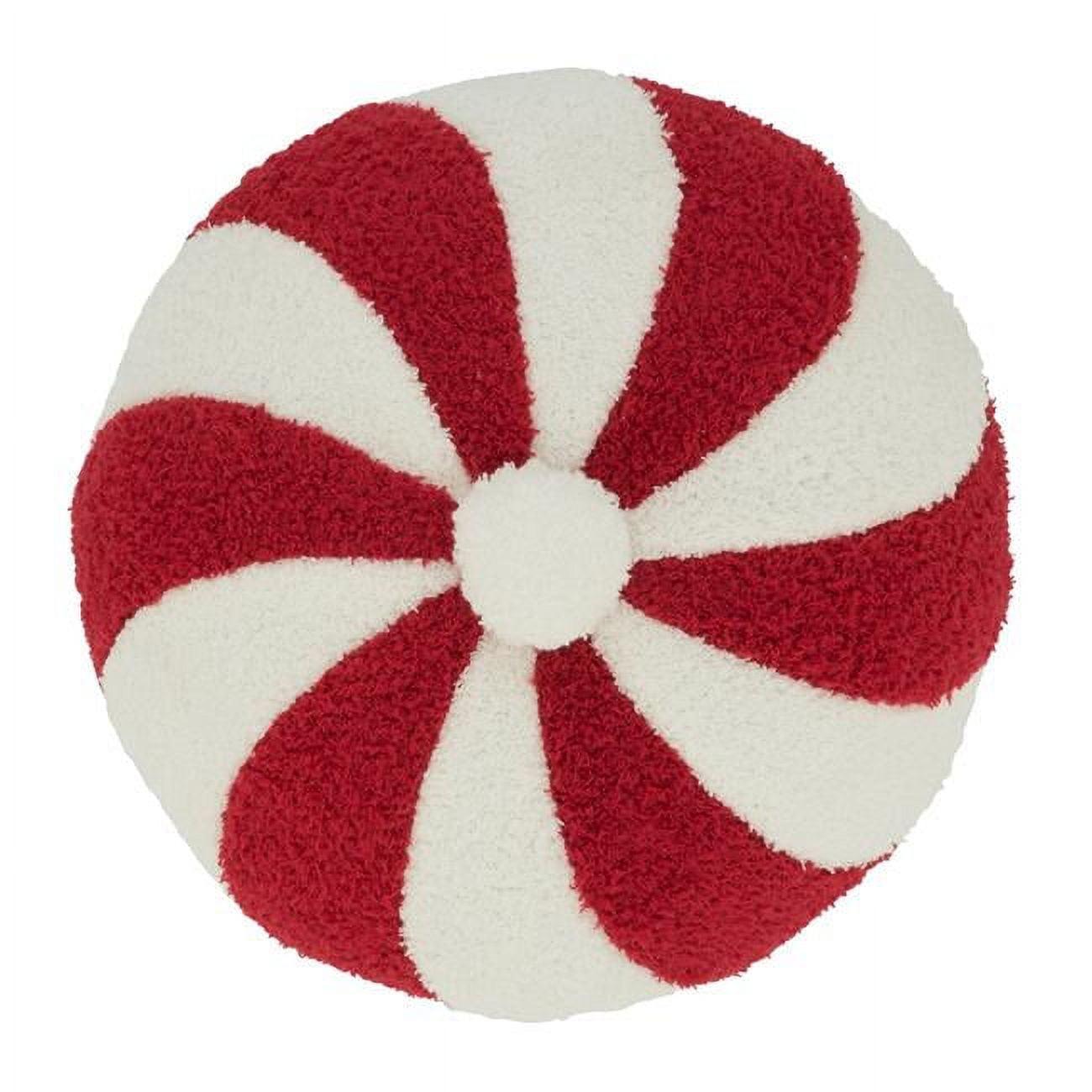 Saro Lifestyle Festive Candy Cane Poly Filled Throw Pillow, 13", Red