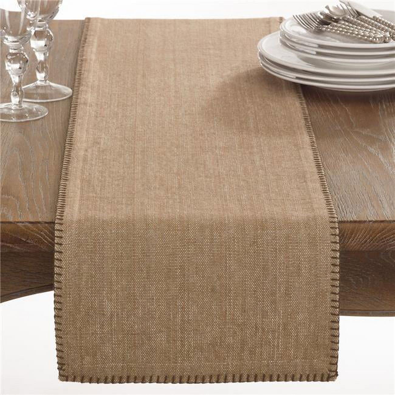 Natural Cotton Whip Stitched Table Runner