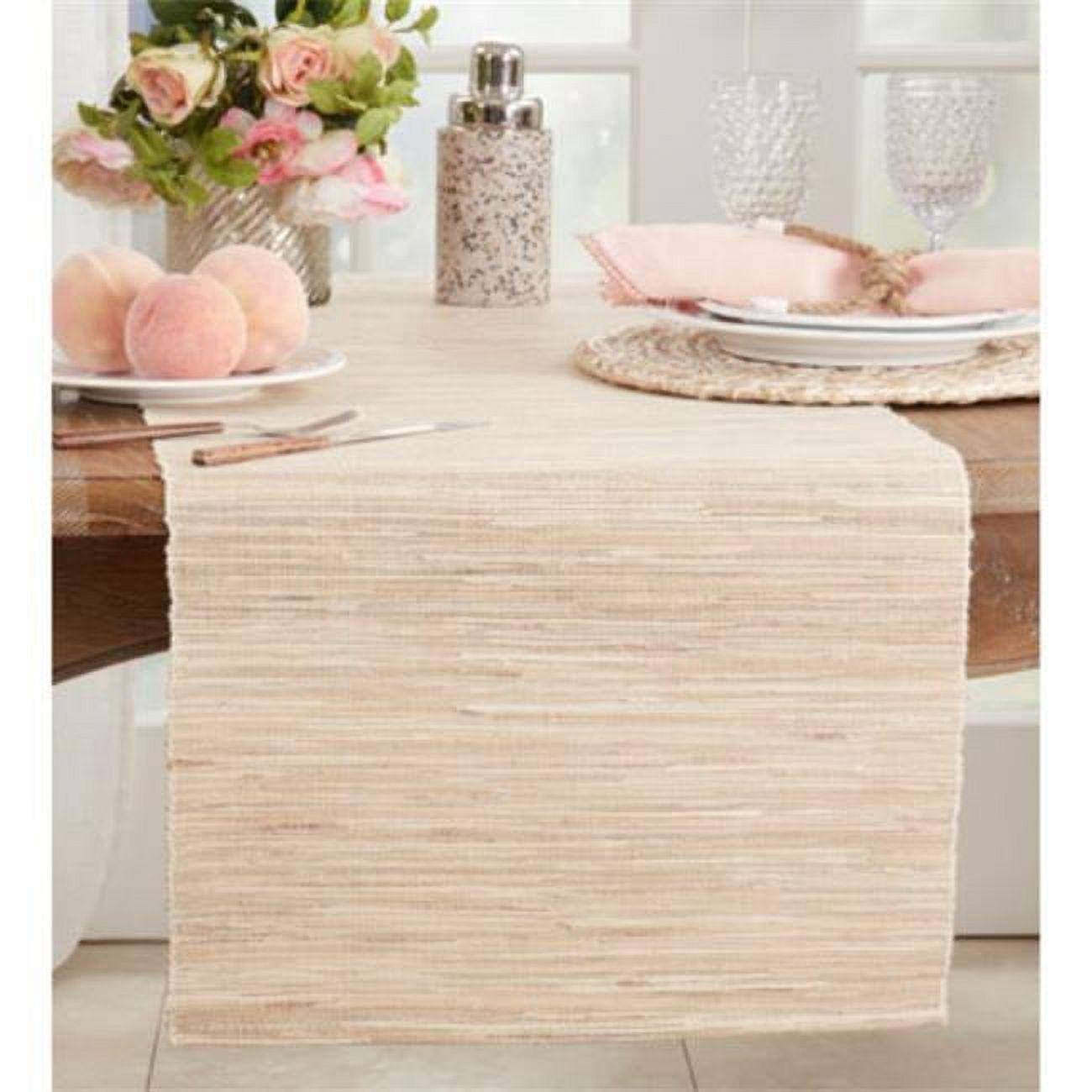 Saro Lifestyle Table Runner With Woven Hyacinth Design, Beige, 18" x 72"