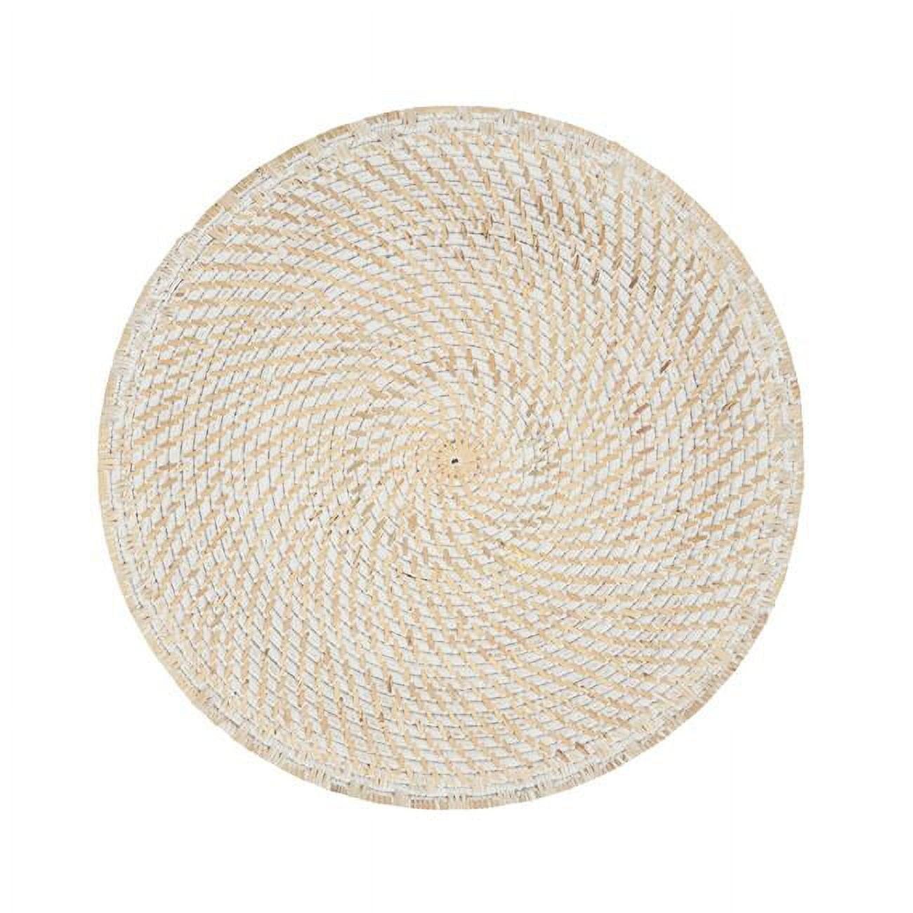 Natural Woven Rattan Round Placemats, Set of 4