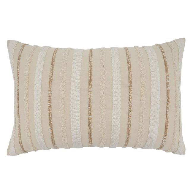 Saro Chloe Collection Appliqued Cotton Throw Pillow