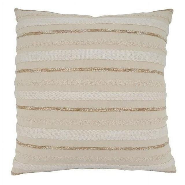 Saro Chloe Collection Appliqued Cotton Pillow Cover