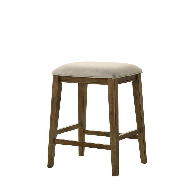 Sasha Walnut Wood Counter Height Stool with Upholstered Seat