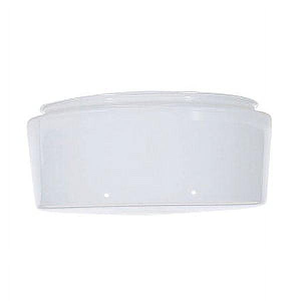 White Drum Glass Shade with Sprayed Interior, 10.63 in