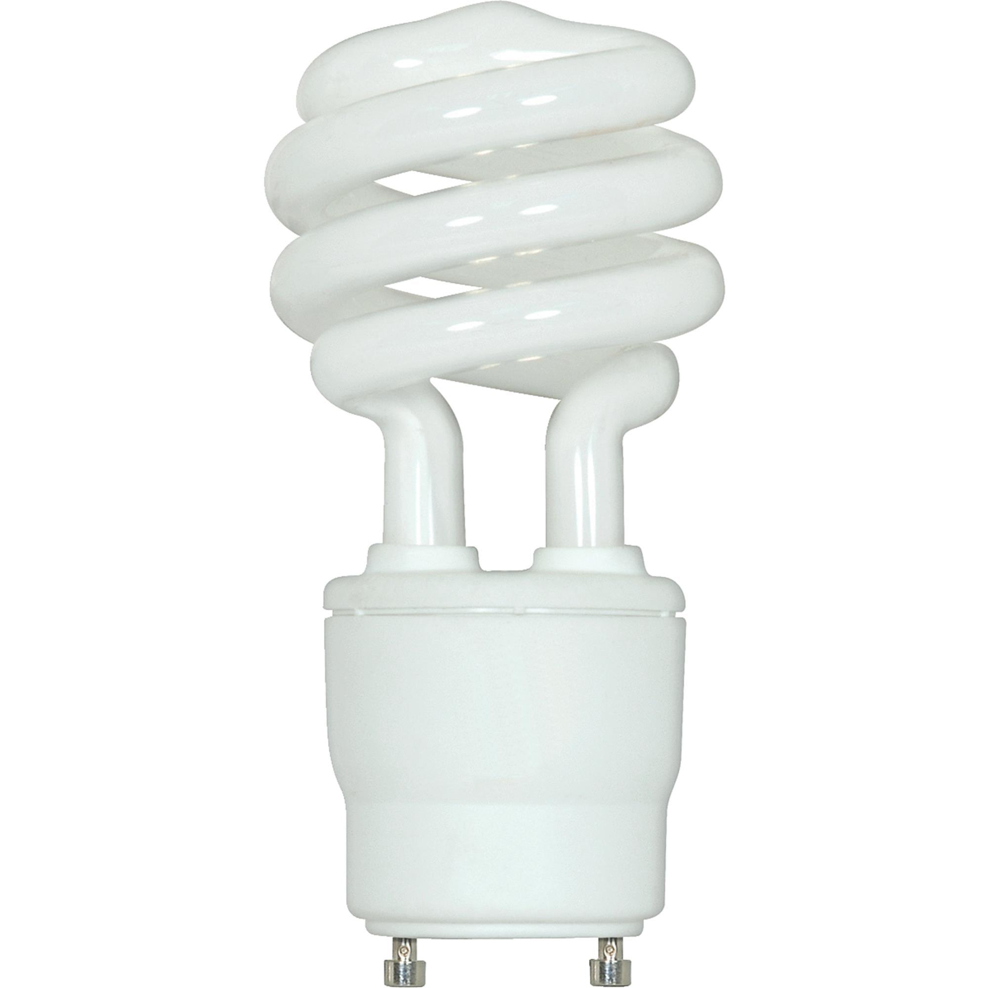 Satco S8204 - 15 watt; Mini Spiral Compact Fluorescent; 2700K; 82 CRI; GU24 base; 120 volts
