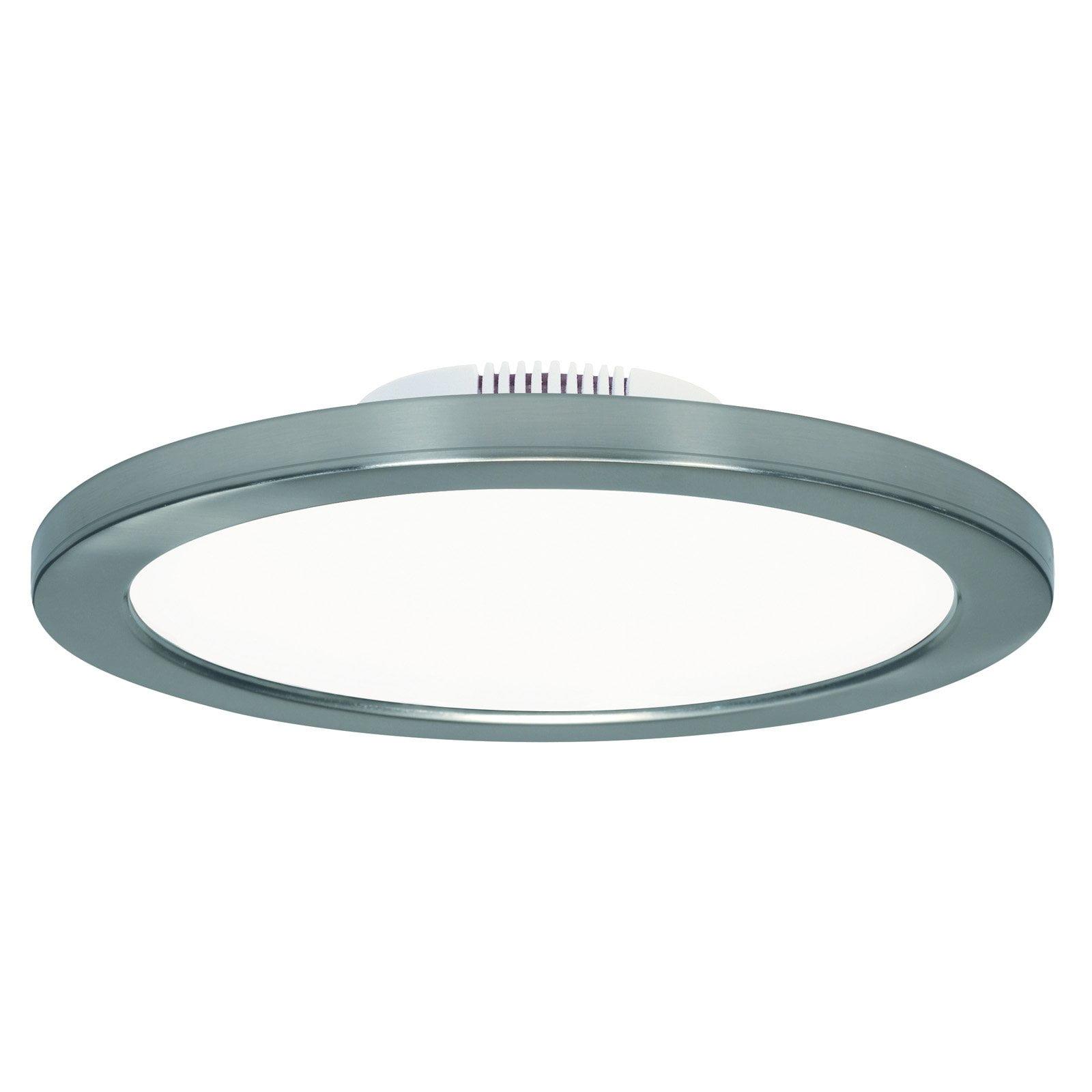 Ultra-Slim Polished Nickel 9" LED Flush Mount Light - Energy Star Certified