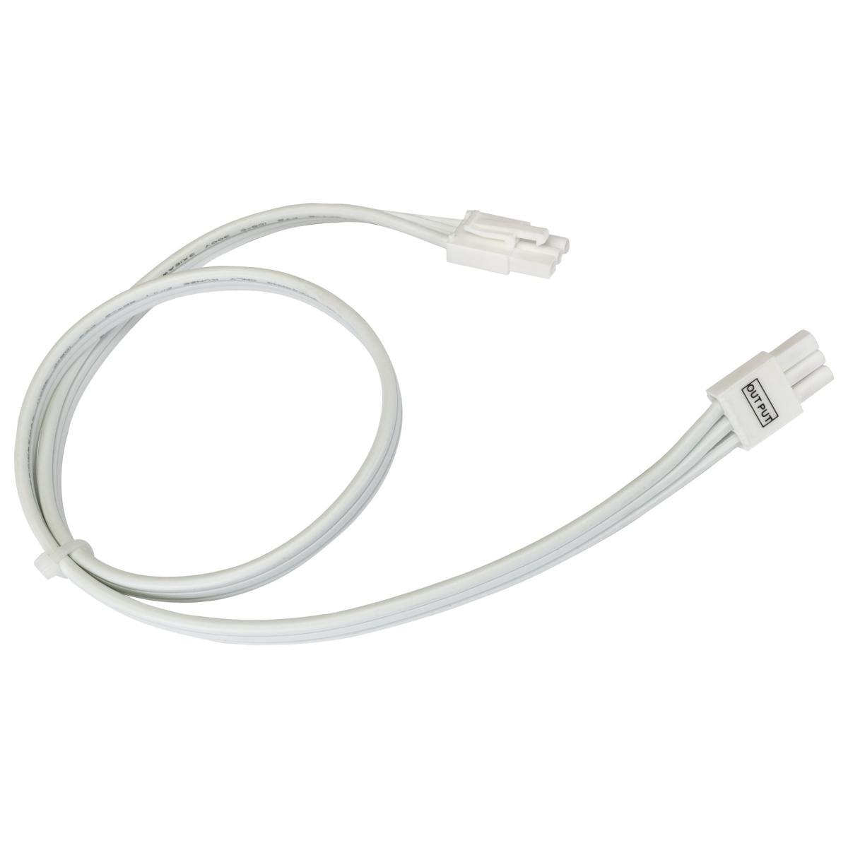 24-Inch White Under Cabinet Linkable Cable with Mounting Clips