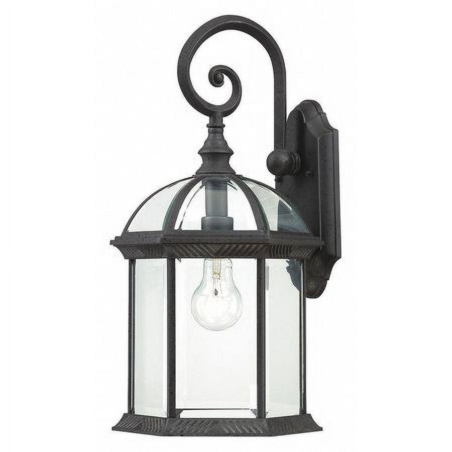 Boxwood Textured Black Traditional Outdoor Wall Lantern 19"