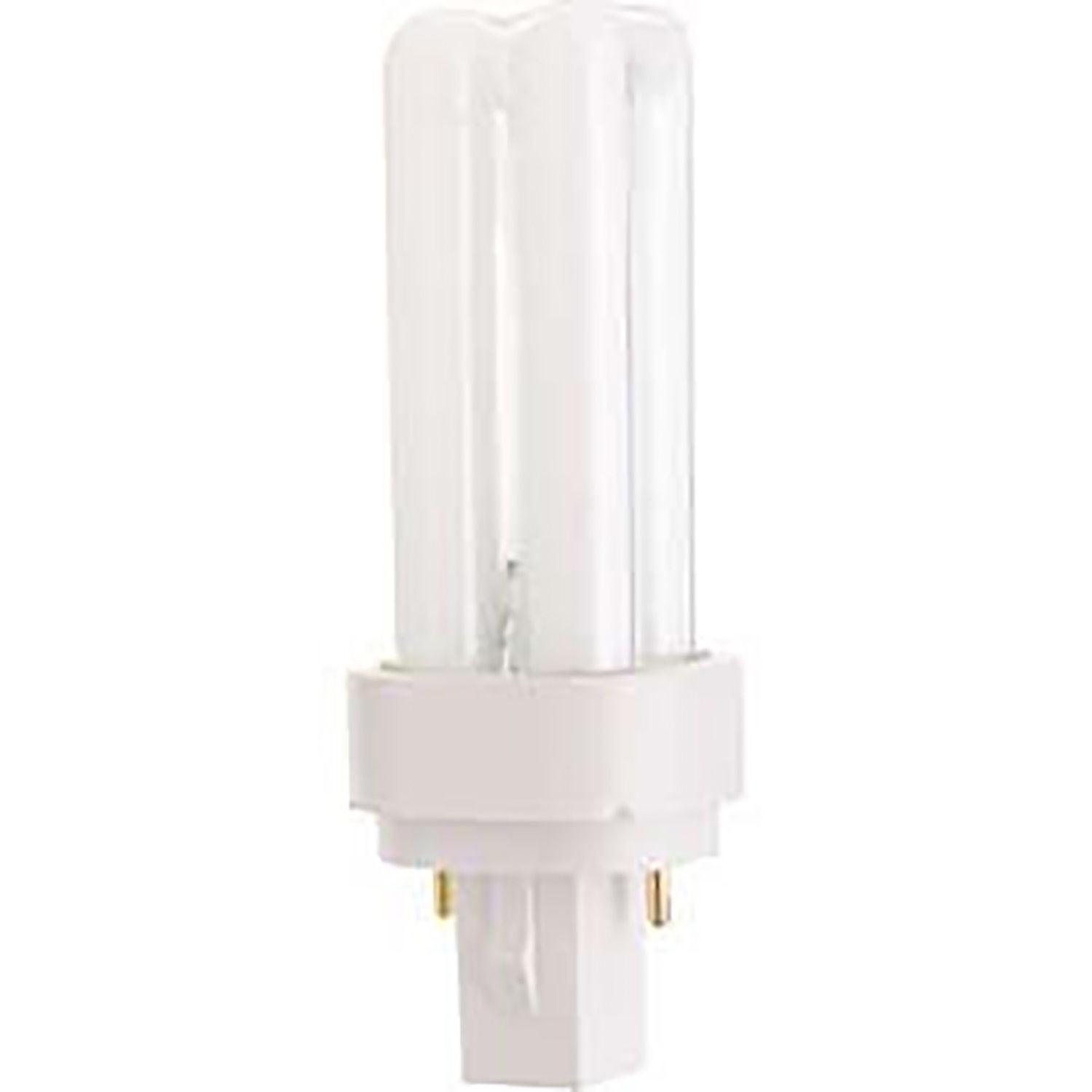 Satco Hygrade Quad Tube Compact Fluorescent Lamp, T4, 9 Watts, 2700K, 82 Cri, G23-2 Base