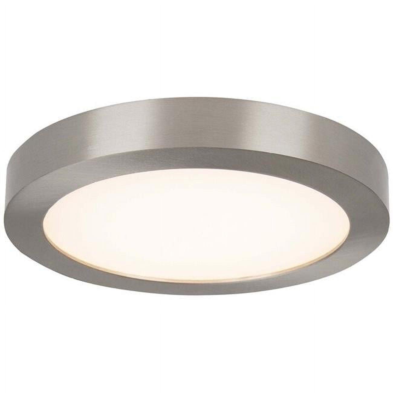 Satco 1-Light Brushed Nickel Transitional Dimmable Flush Mount Light for Bathroom