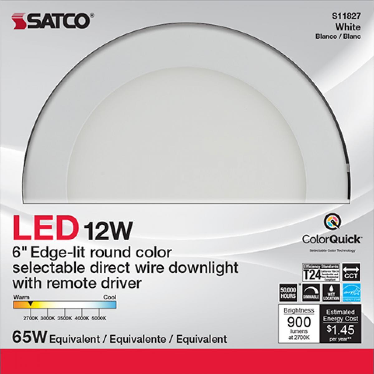 6.78'' Selectable Color Temperature Dimmable Air-Tight IC Rated LED Canless Recessed Lighting Kit