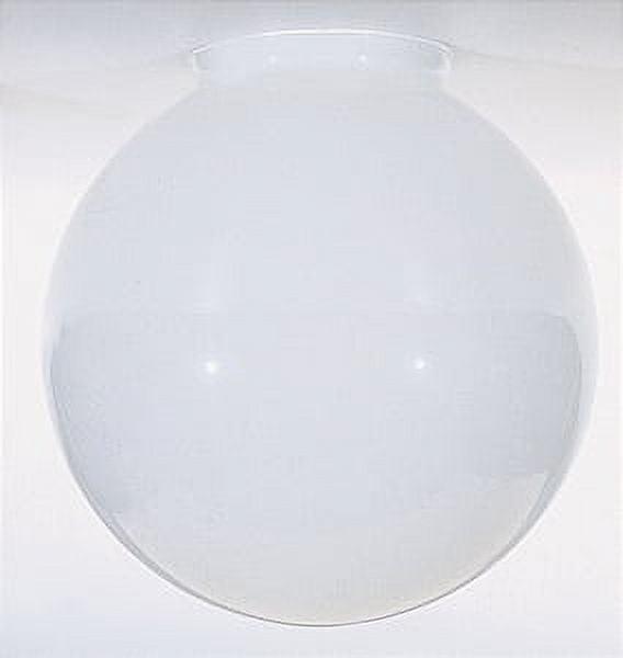 Glossy White Globe Glass Downlight Shade, 8-Inch Diameter