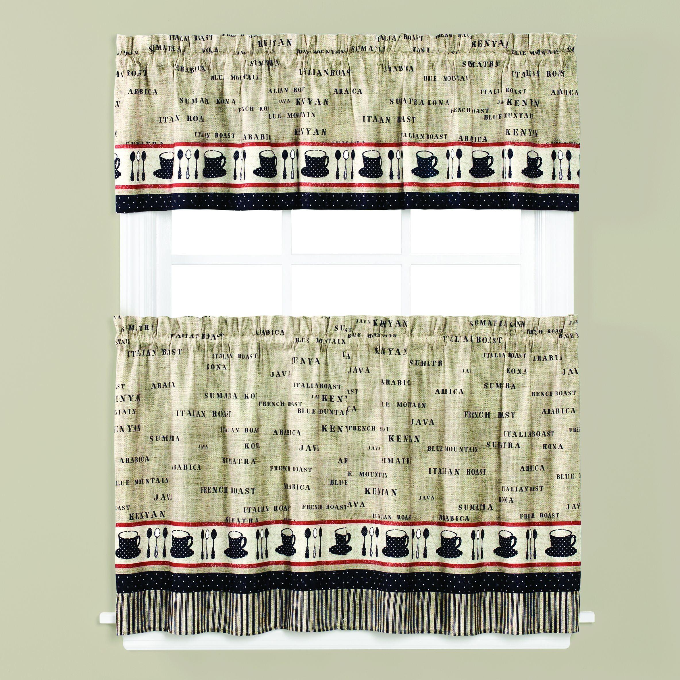 Saturday Knight Ltd Cafe Window Tier Pair With 3/4" Rod Pocket - 2 Piece - 57x36", Linen
