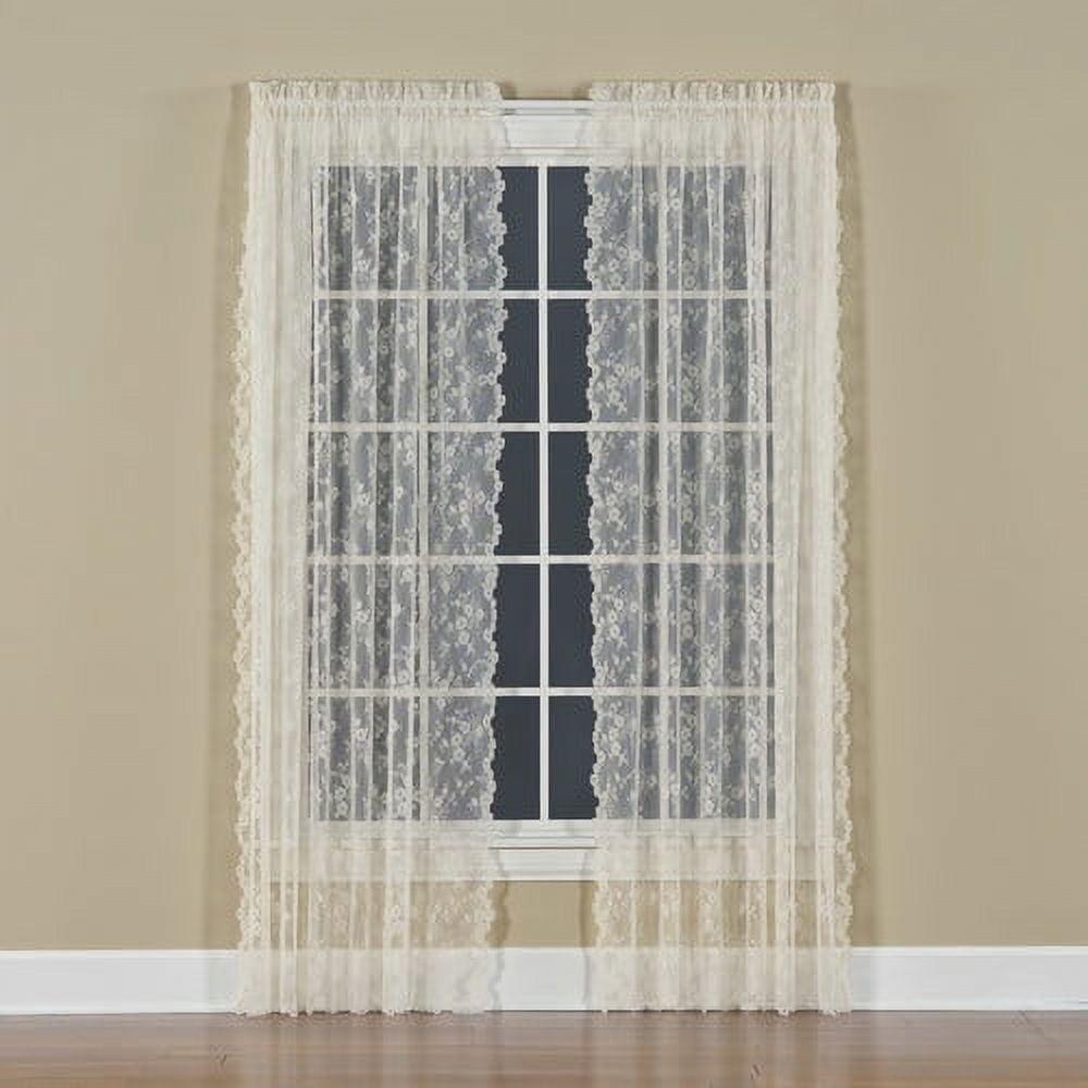 Saturday Knight Ltd Petite Fleur Collection High Quality And Lace Fresh Flowers Window Panel - Ivory