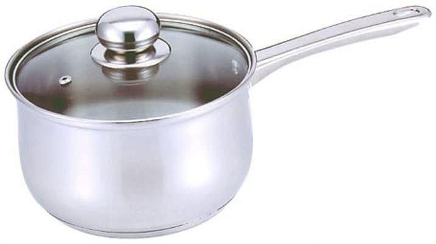 1-Quart Stainless Steel Saucepan with Glass Lid