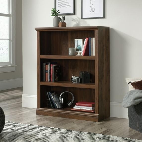44" 3 Shelf Bookcase Walnut - Sauder: Mid-Century Modern, MDF, Metal Hardware