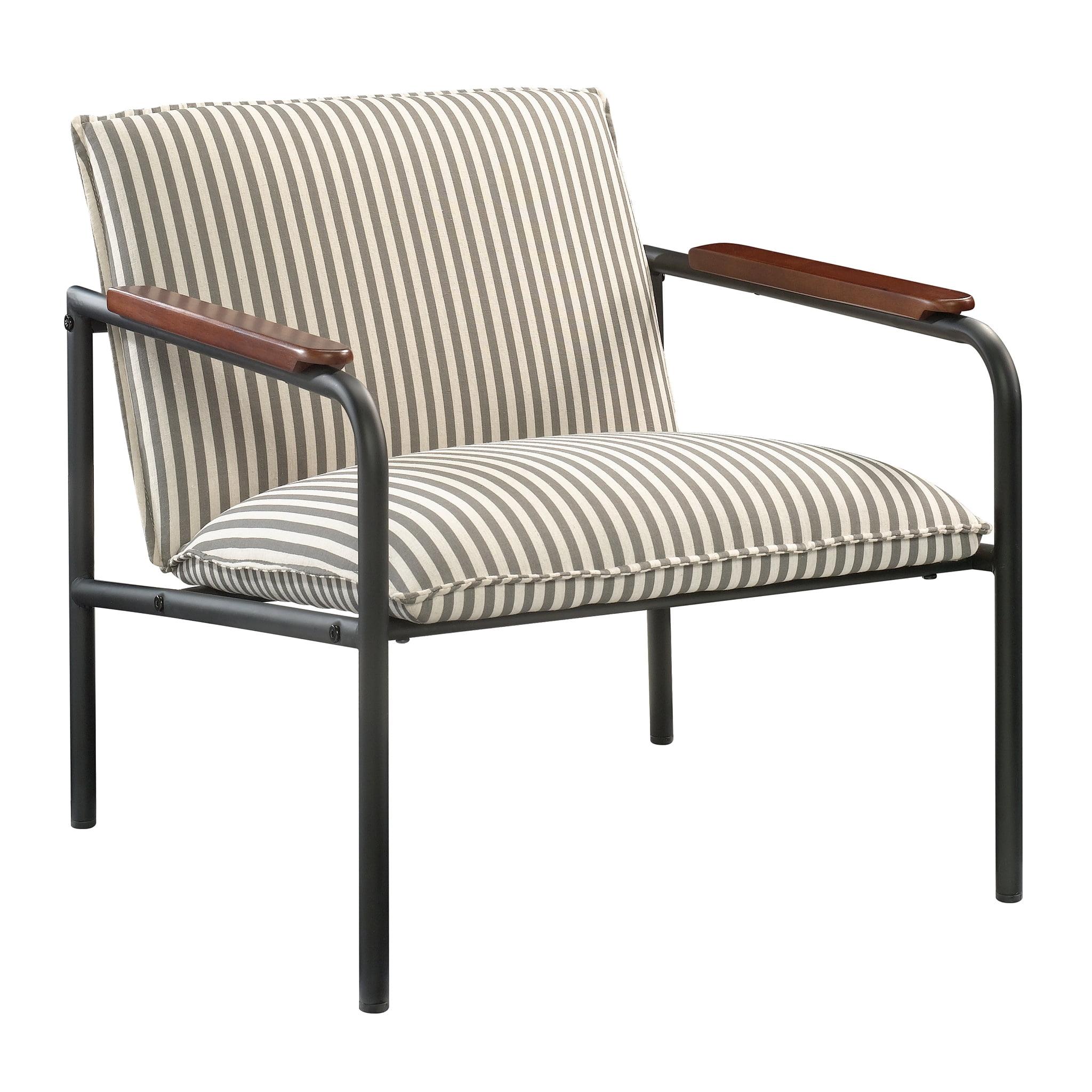 Sauder 422693 Vista Key Chair, Grey/White Fabric Finish