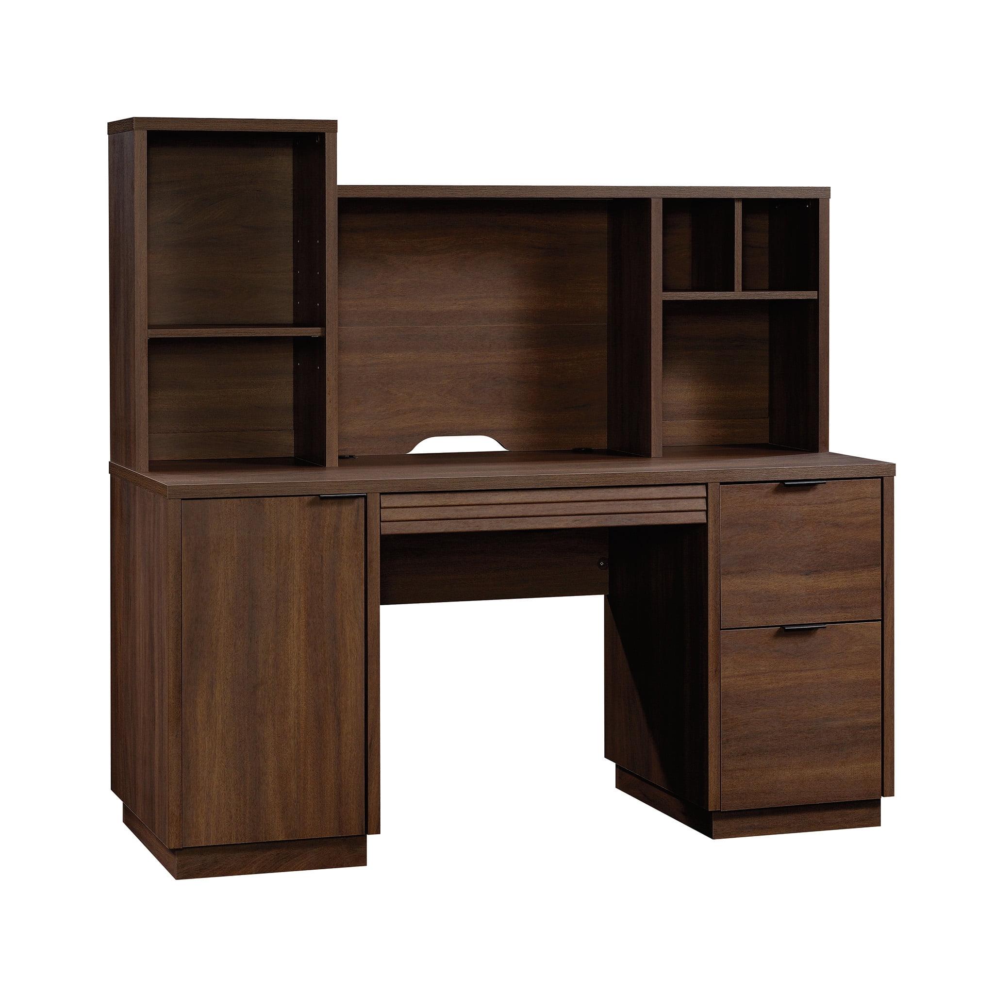 Spiced Mahogany Executive Desk with Drawers and Filing Cabinet