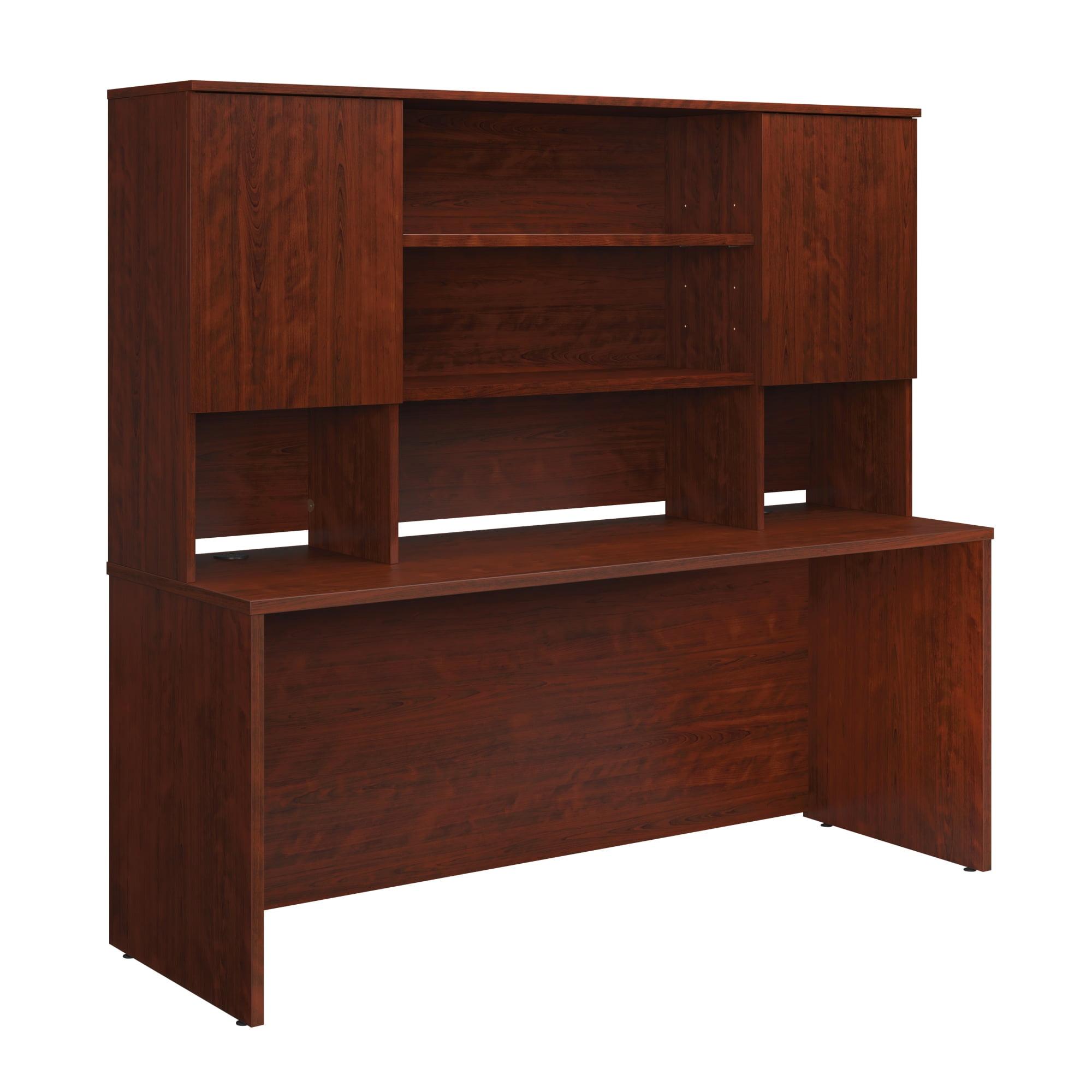 Classic Cherry 72" Desk with Hutch and Storage