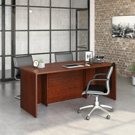 UrbanPro 72" x 36" Bowfront Executive Desk in Classic Cherry