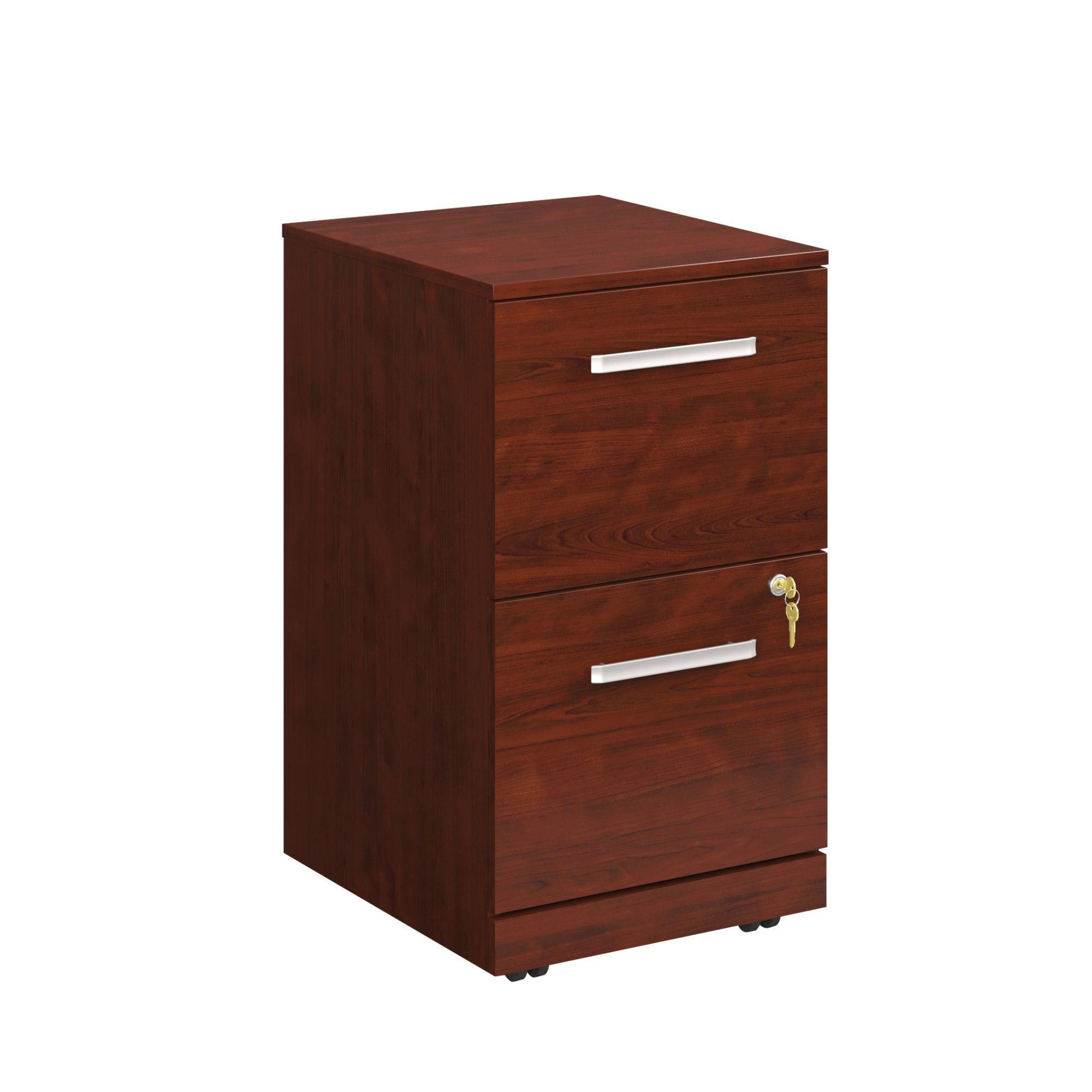 Classic Cherry 2-Drawer Mobile Lockable Pedestal File Cabinet