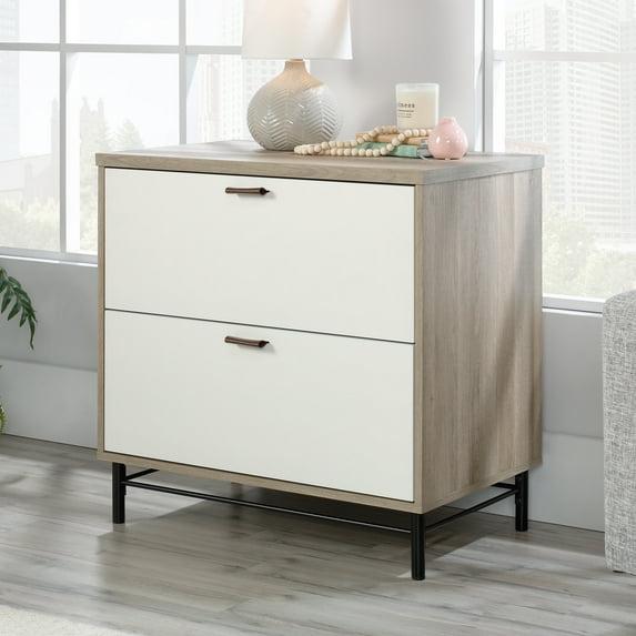 2 Drawer Anda Norr Lateral File Cabinet Sky Oak - Sauder: Home Office Storage, Interlocking Safety System
