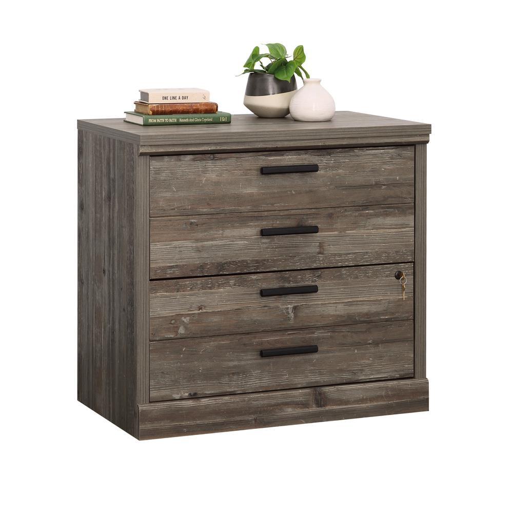 Sauder Aspen Post Lateral File Pebble Pine: Traditional Style, 2-Drawer Storage, Metal Hardware