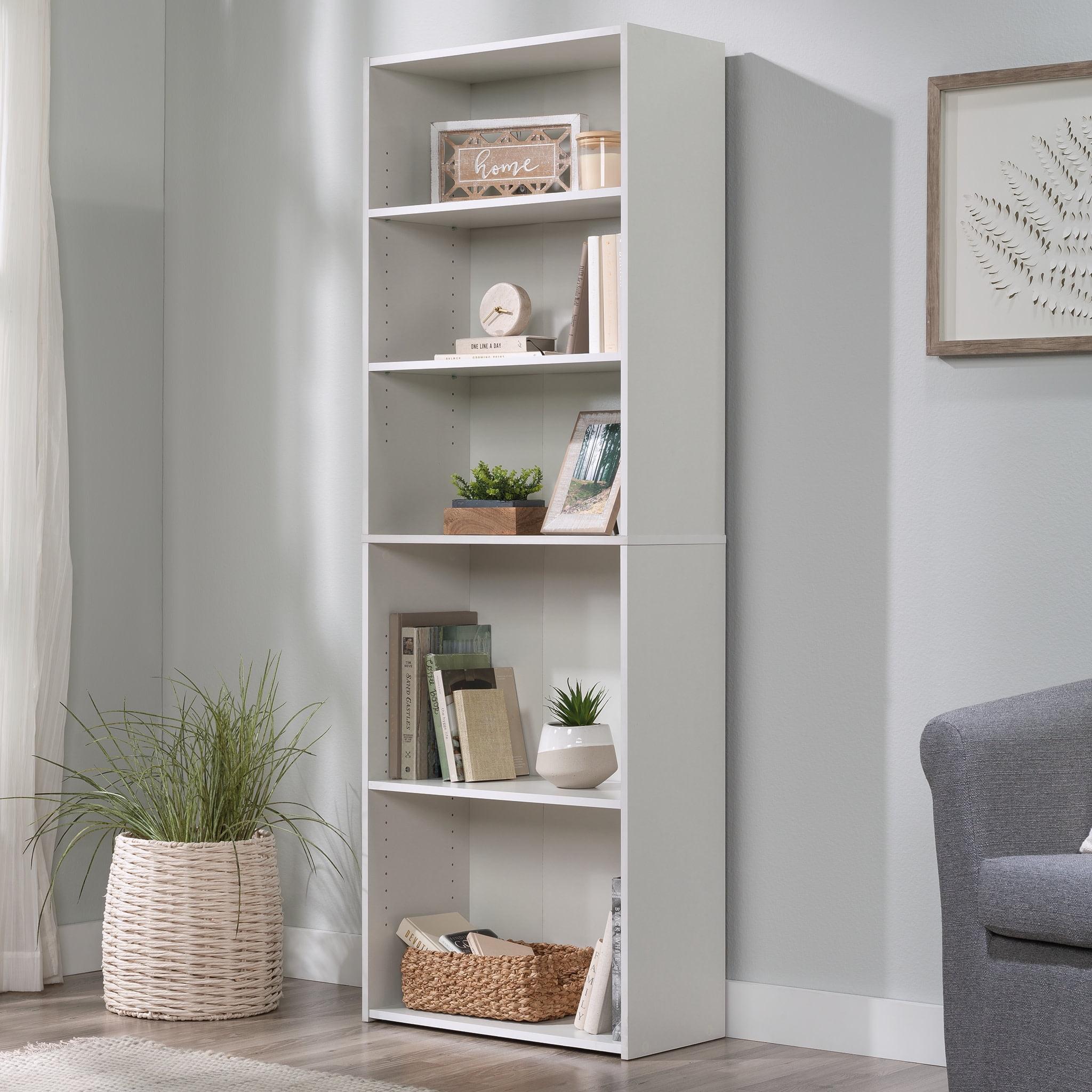 Sauder Beginnings Engineered Wood 5-Shelf Bookcase in Soft White