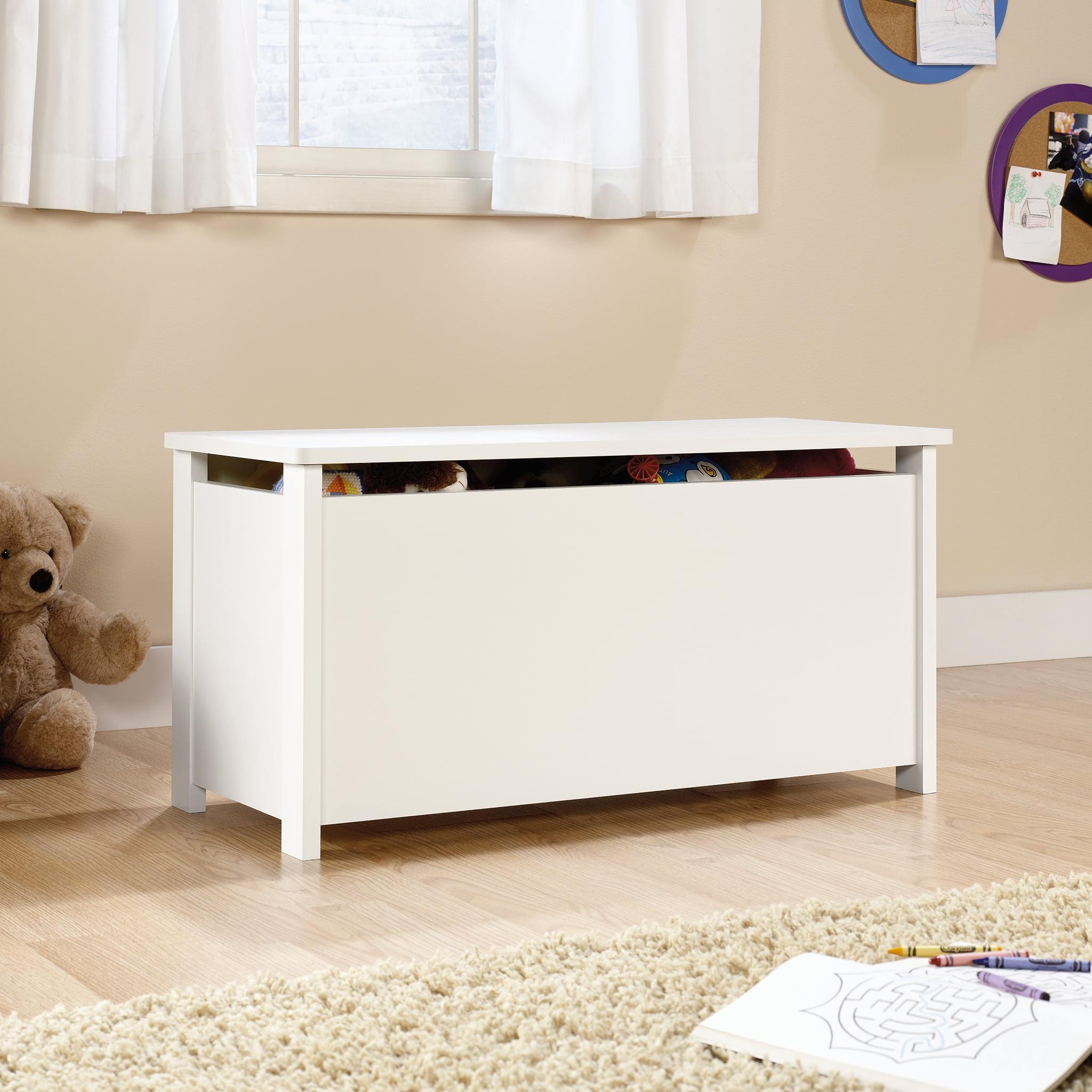 Soft White Paper Laminate Toy Chest with Handles