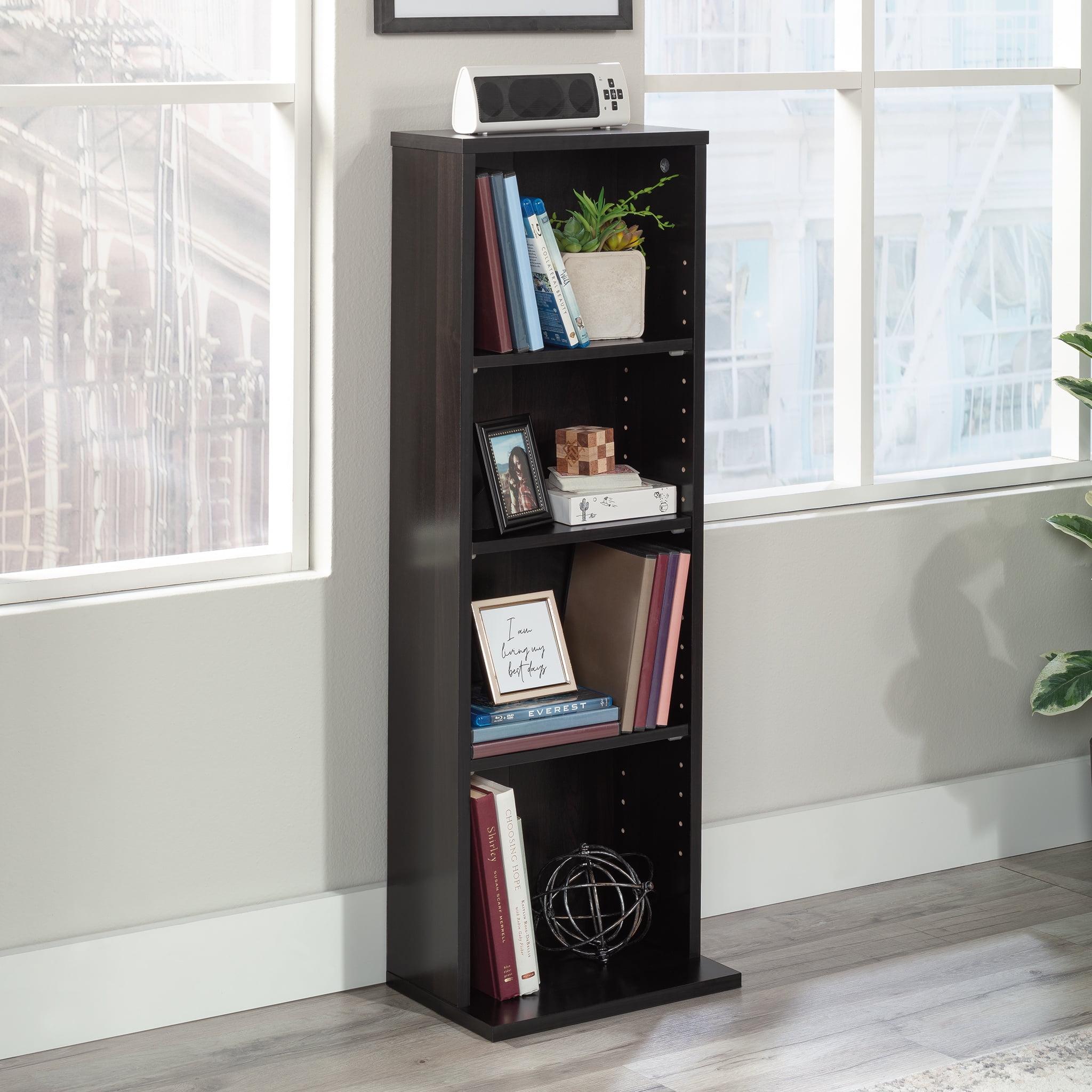 Cinnamon Cherry 4-Shelf Media Storage Tower