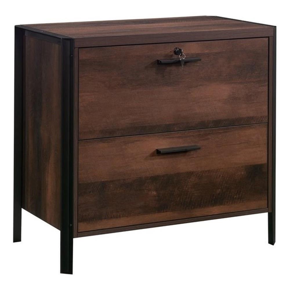 Barrel Oak 2-Drawer Lockable Lateral File Cabinet