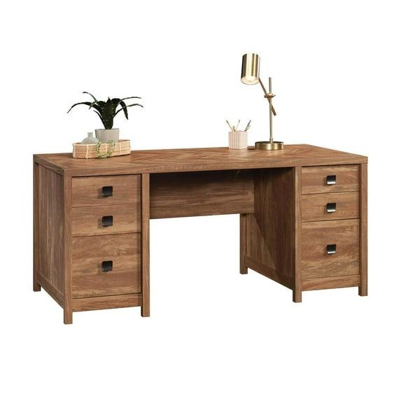 Cannery Bridge 6 Drawer Executive Desk Sindoori Mango - Sauder: Workspace Organizer, MDF Build