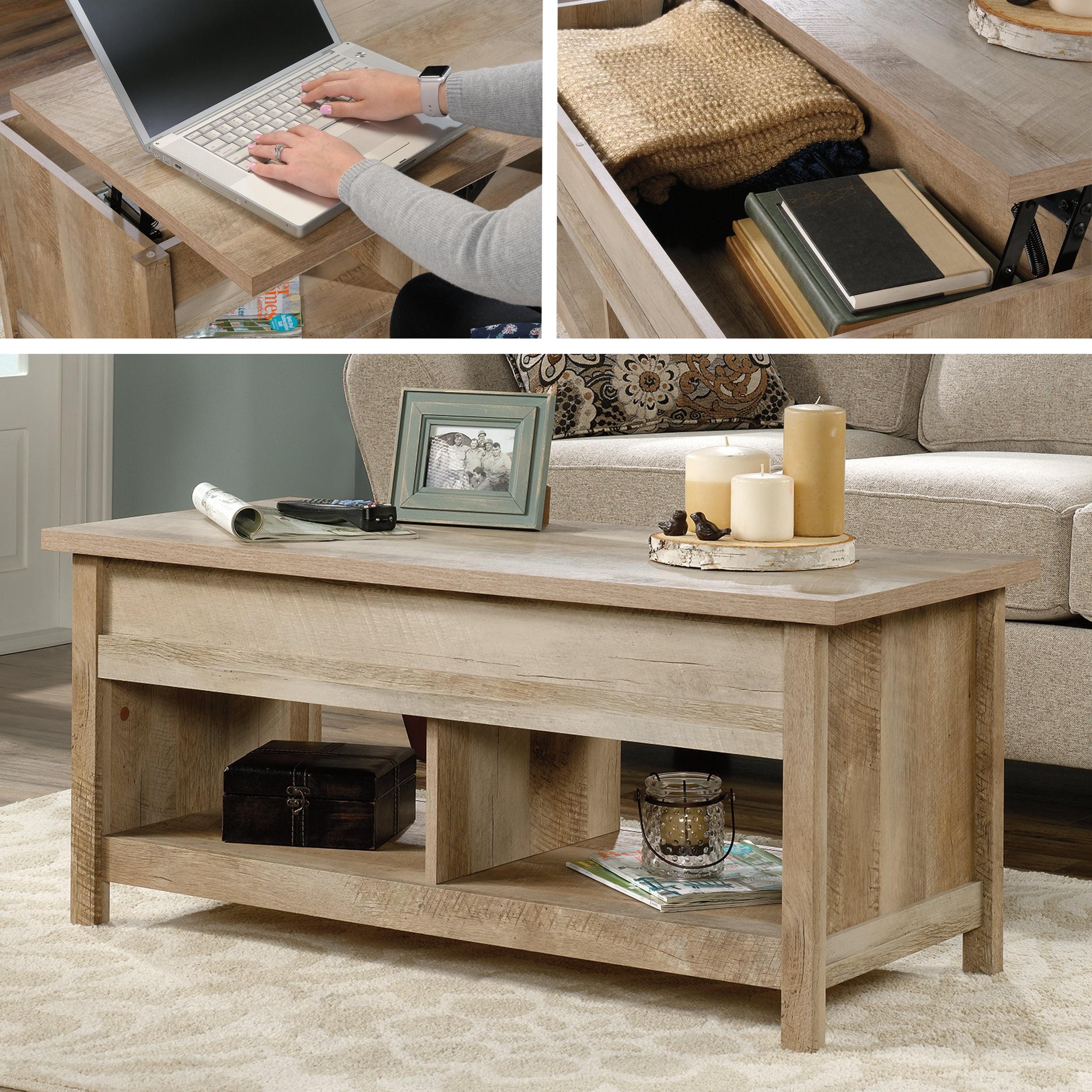 Lintel Oak Rectangular Lift-Top Coffee Table with Storage