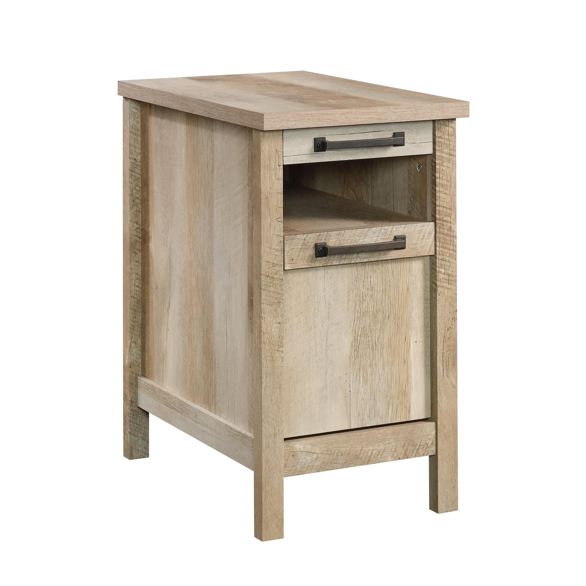 Lintel Oak Wood and Metal Side Table with Storage