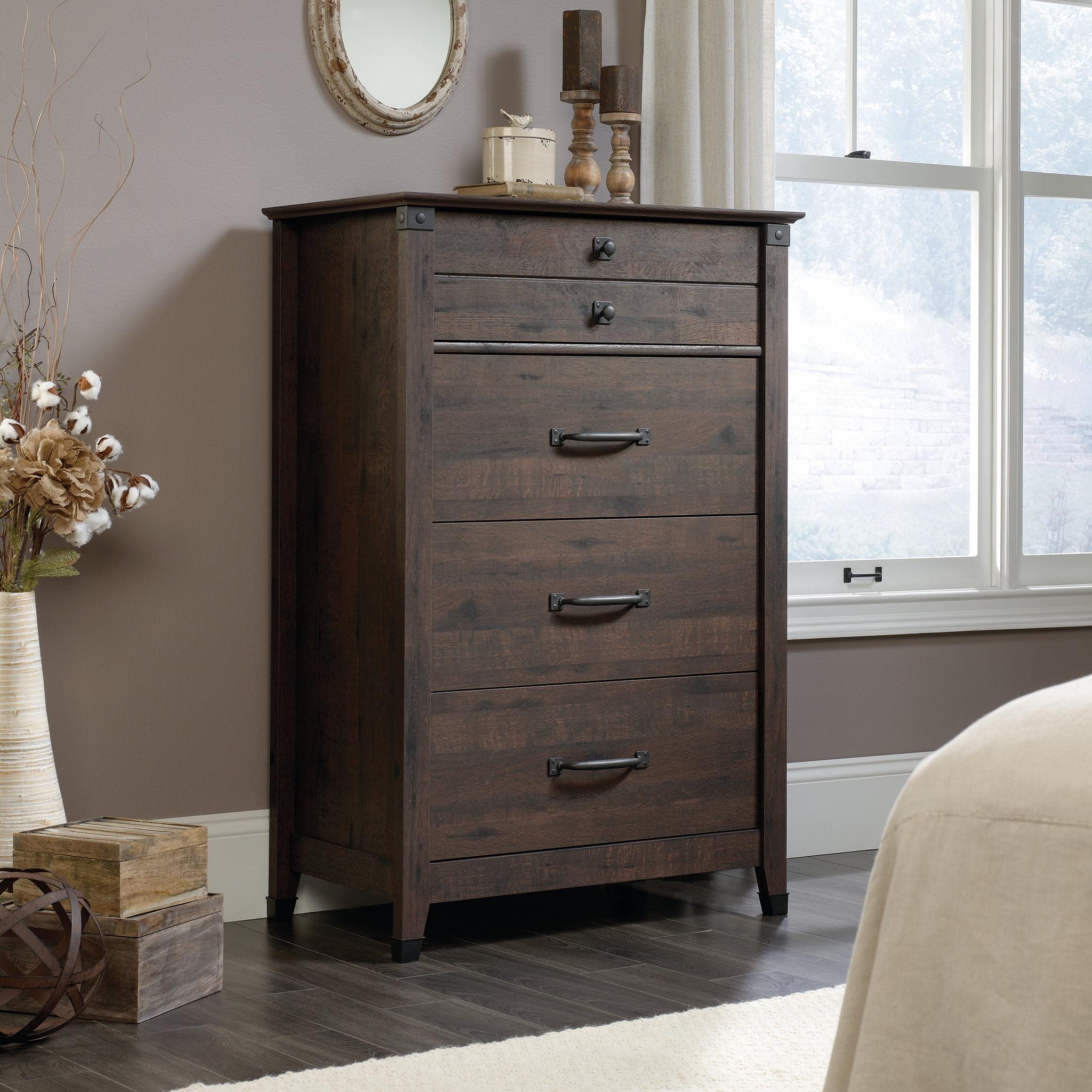 Sauder Carson Forge 4-Drawer Dresser, Coffee Oak Finish