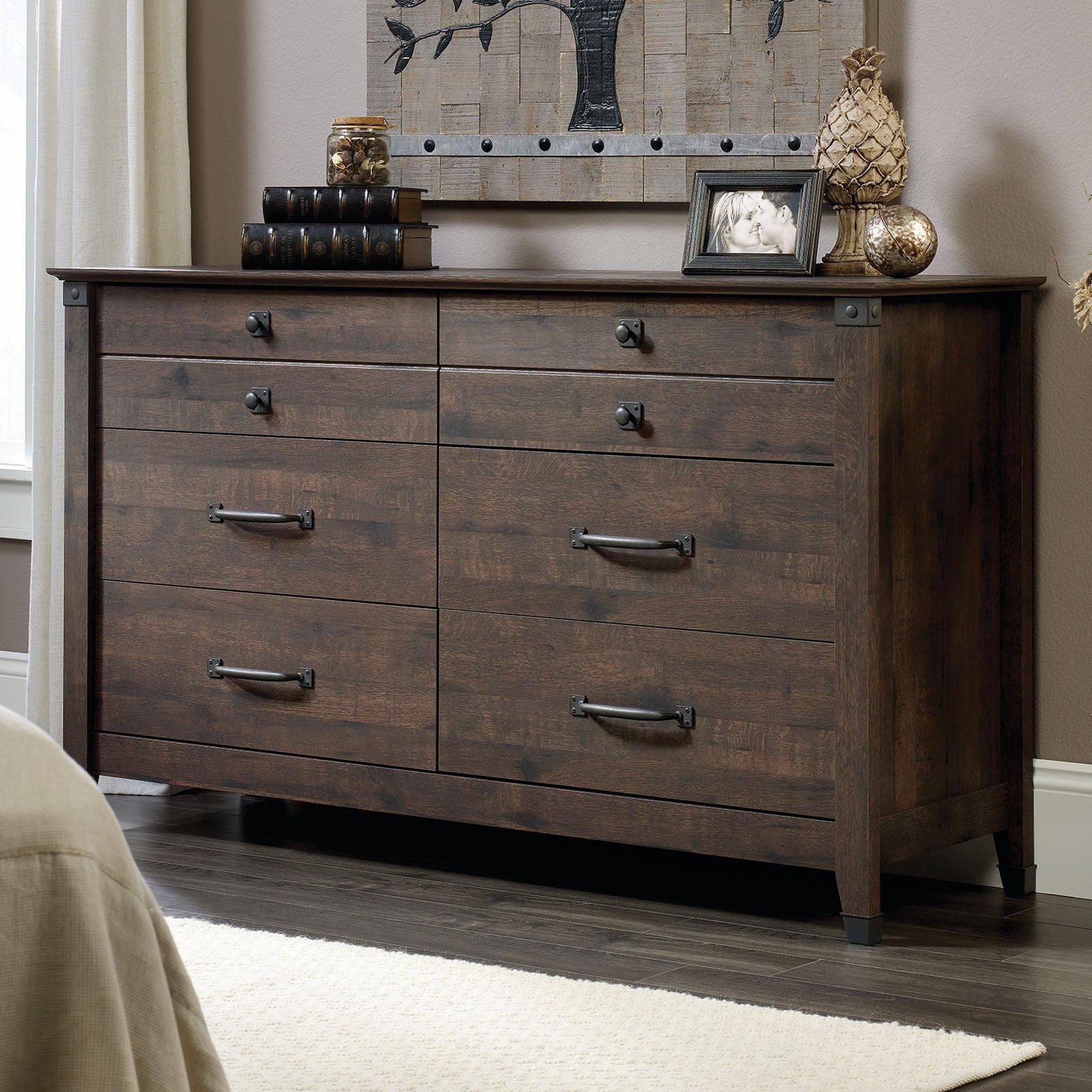 Carson Forge Coffee Oak 6-Drawer Rustic Dresser