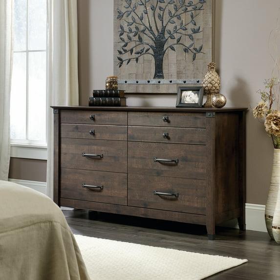 Sauder Carson Forge Cómoda Doble con 6 Cajones, Acabado en Roble Café