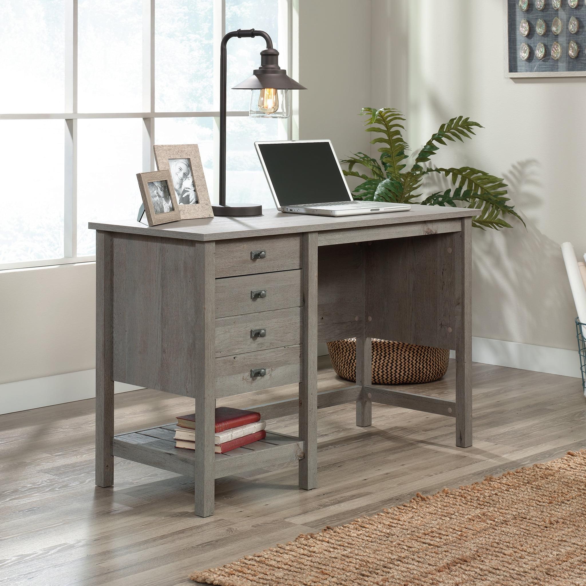 Mystic Oak Coastal Desk with Letter-Size File Drawer and Storage Shelf