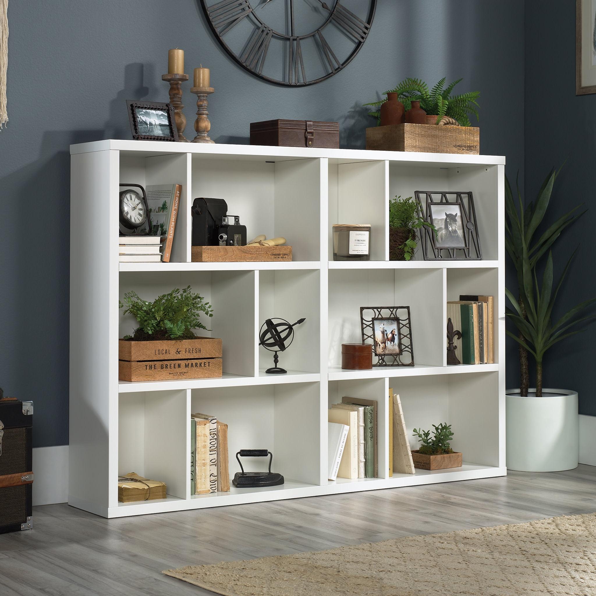 Soft White Adjustable 12-Cube Modular Storage Bookcase