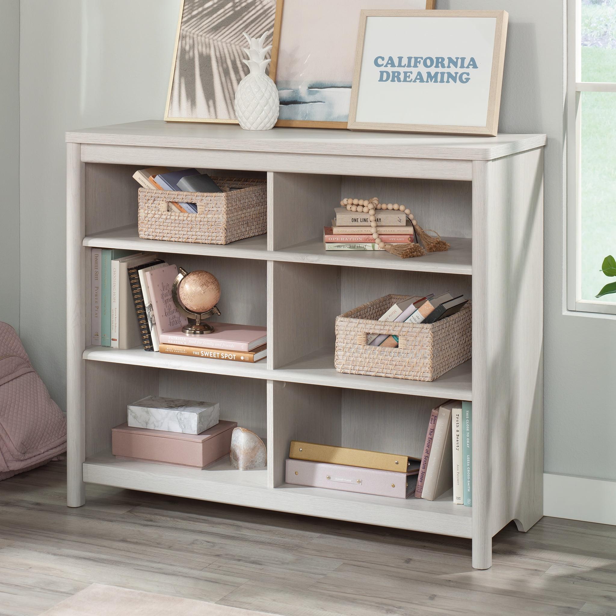 Adjustable Glacier Oak Cubby Storage Bookcase