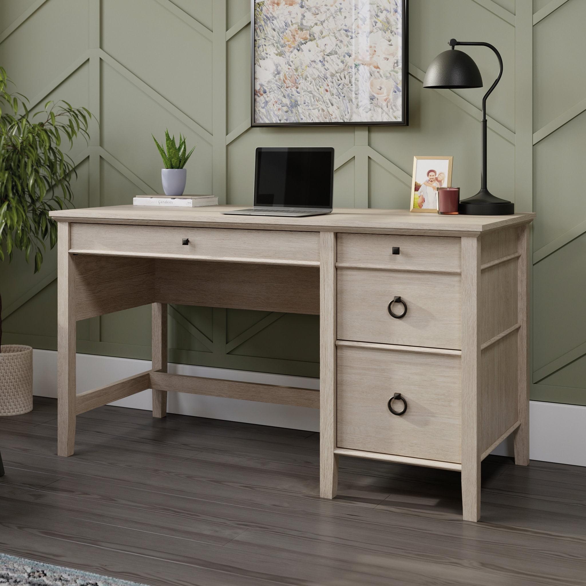 East Adara Single Pedestal Desk - Sauder: Home Office, File Drawer, MDF Construction