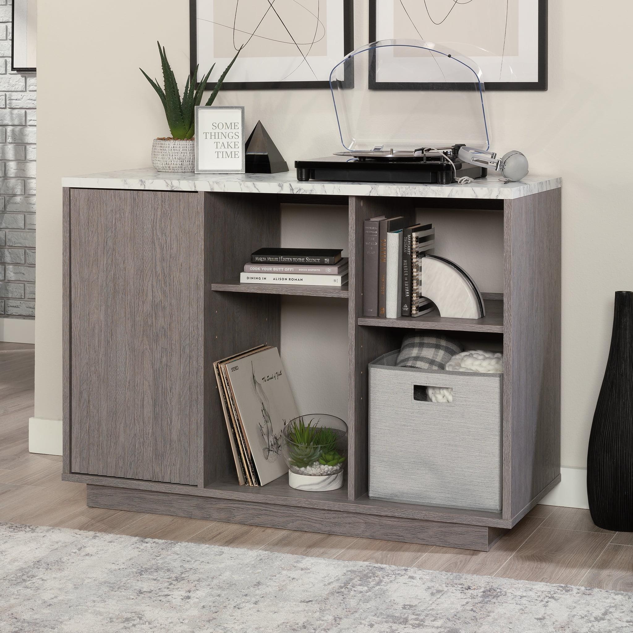 Ashen Oak Freestanding Storage Cabinet with Adjustable Shelving