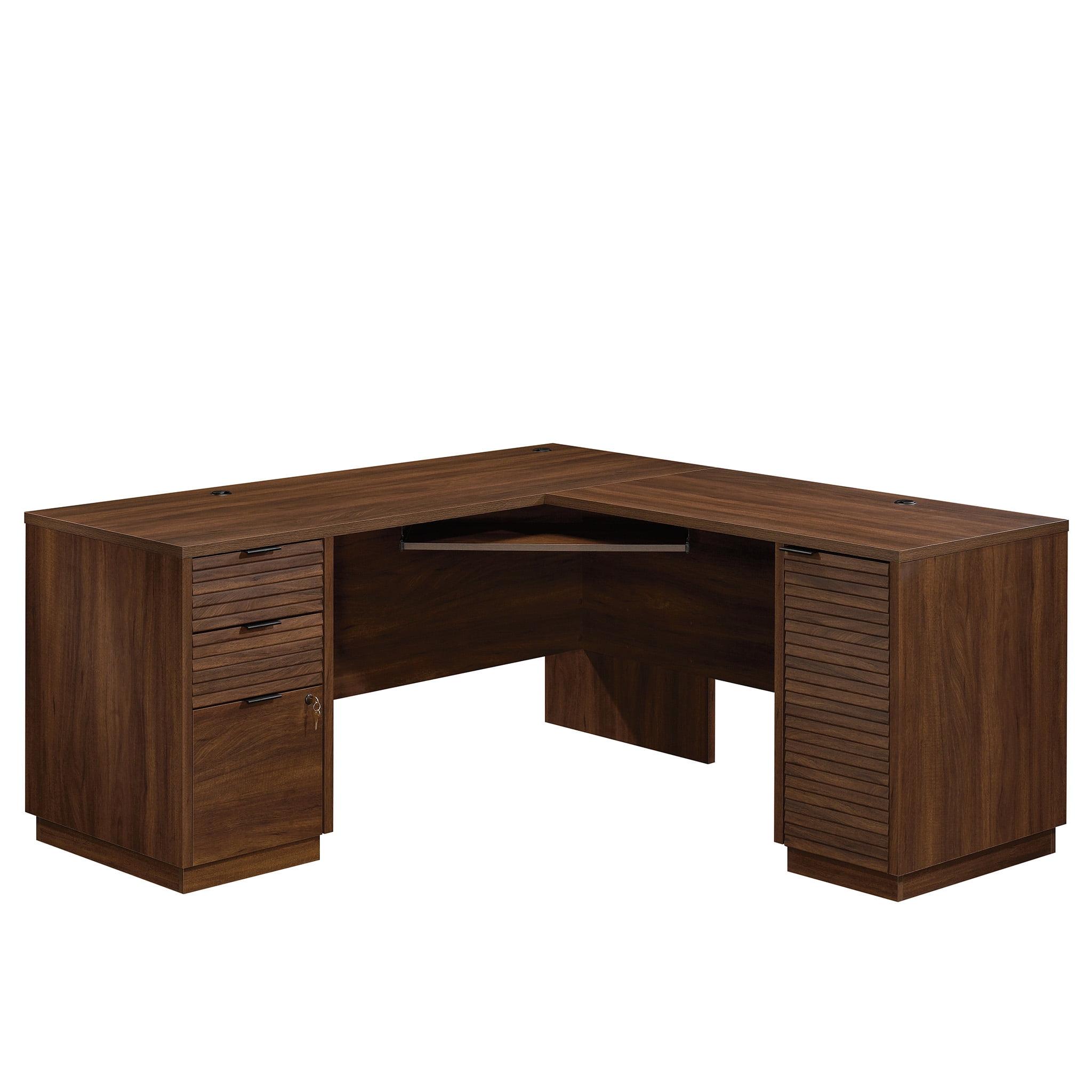 Spiced Mahogany 65'' L-Shaped Executive Desk with File Storage