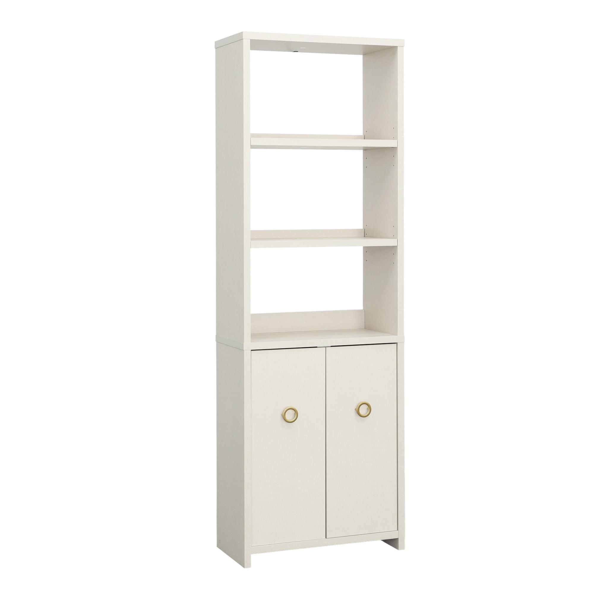 Dove Linen 70" Adjustable Bookcase with Doors