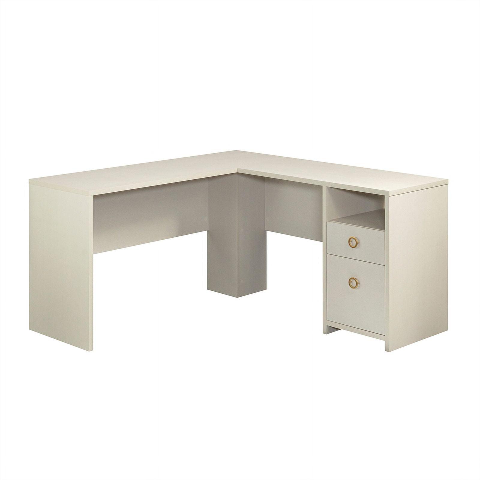 Sauder Grand Coastal L Desk Dove Linen