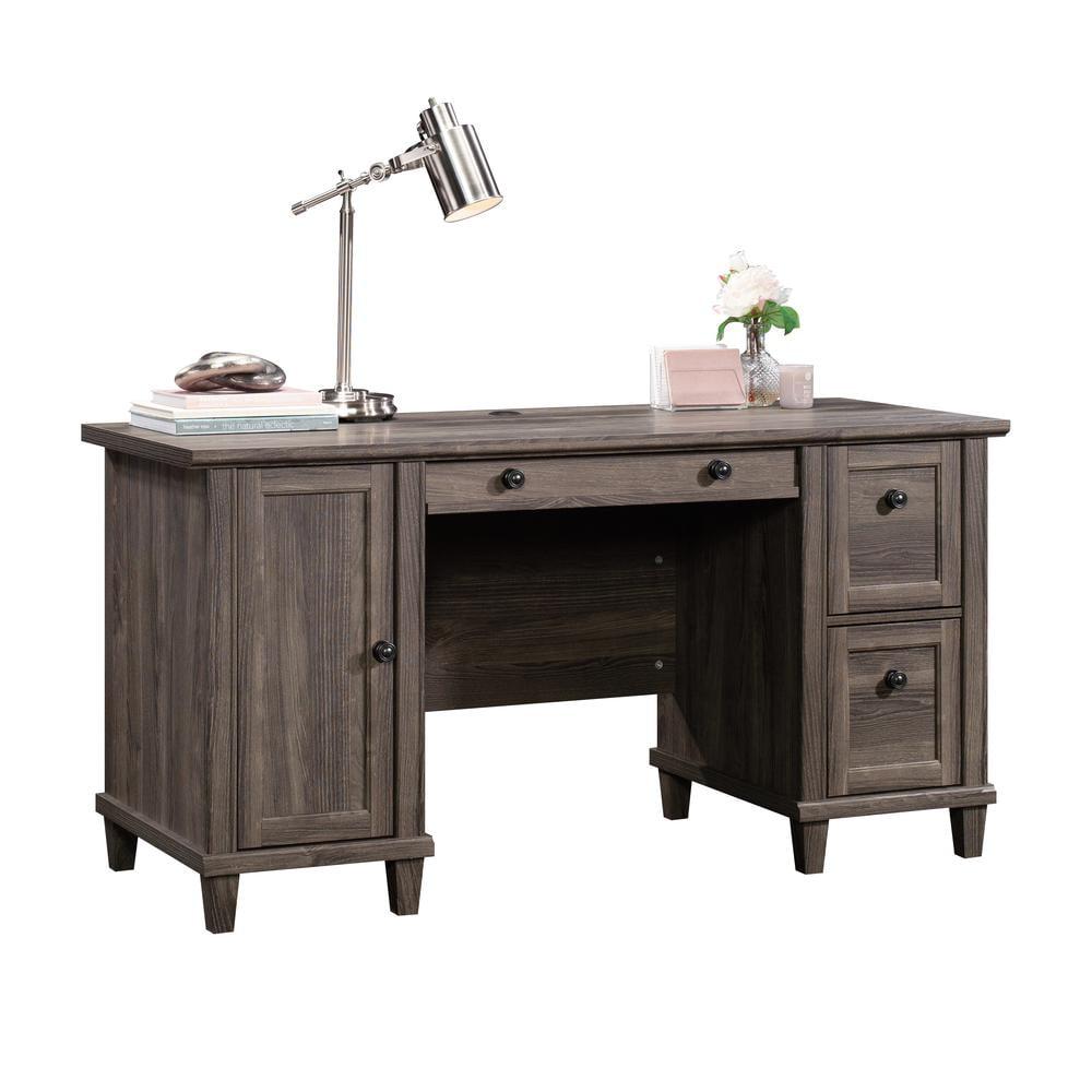 Hammond Computer Desk with Drawers Emery Oak - Sauder: Laminated Workstation, 5 Year Warranty