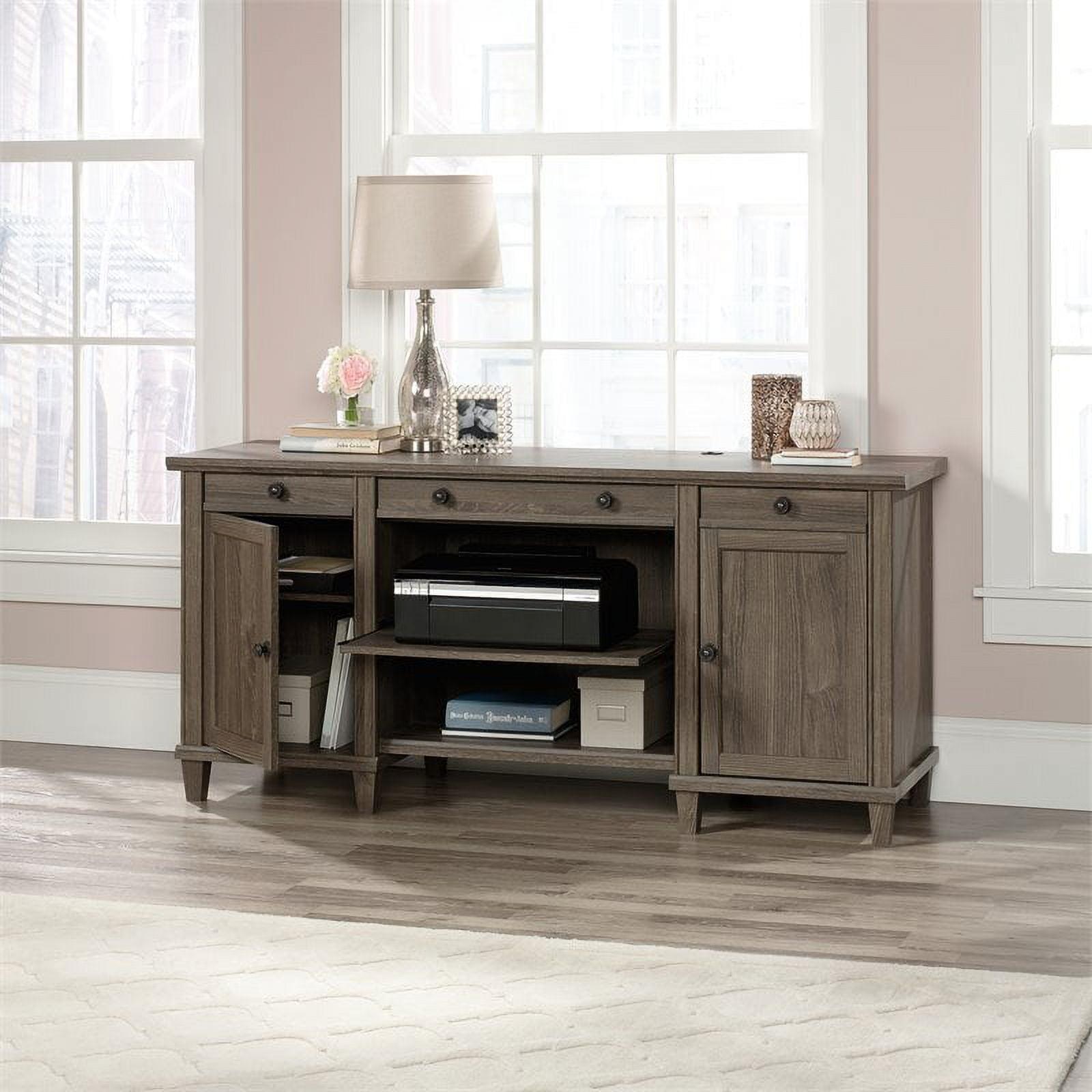 Emery Oak Gray Credenza with Adjustable Shelves