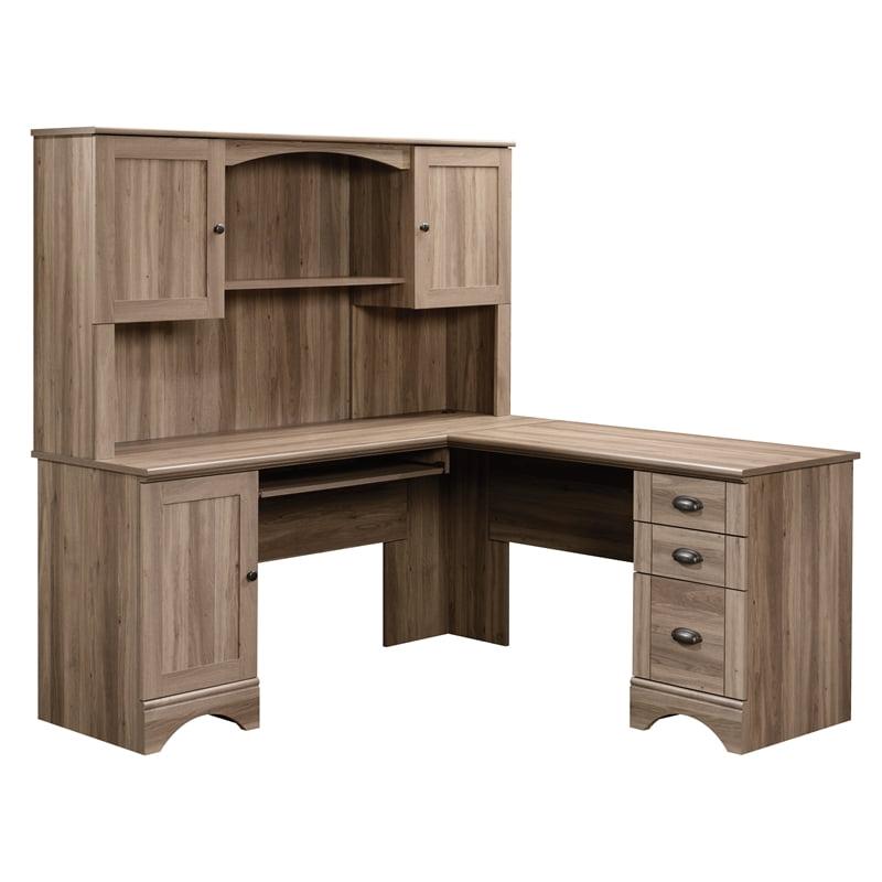 Sauder Harbor View Corner Hutch Desk Ste