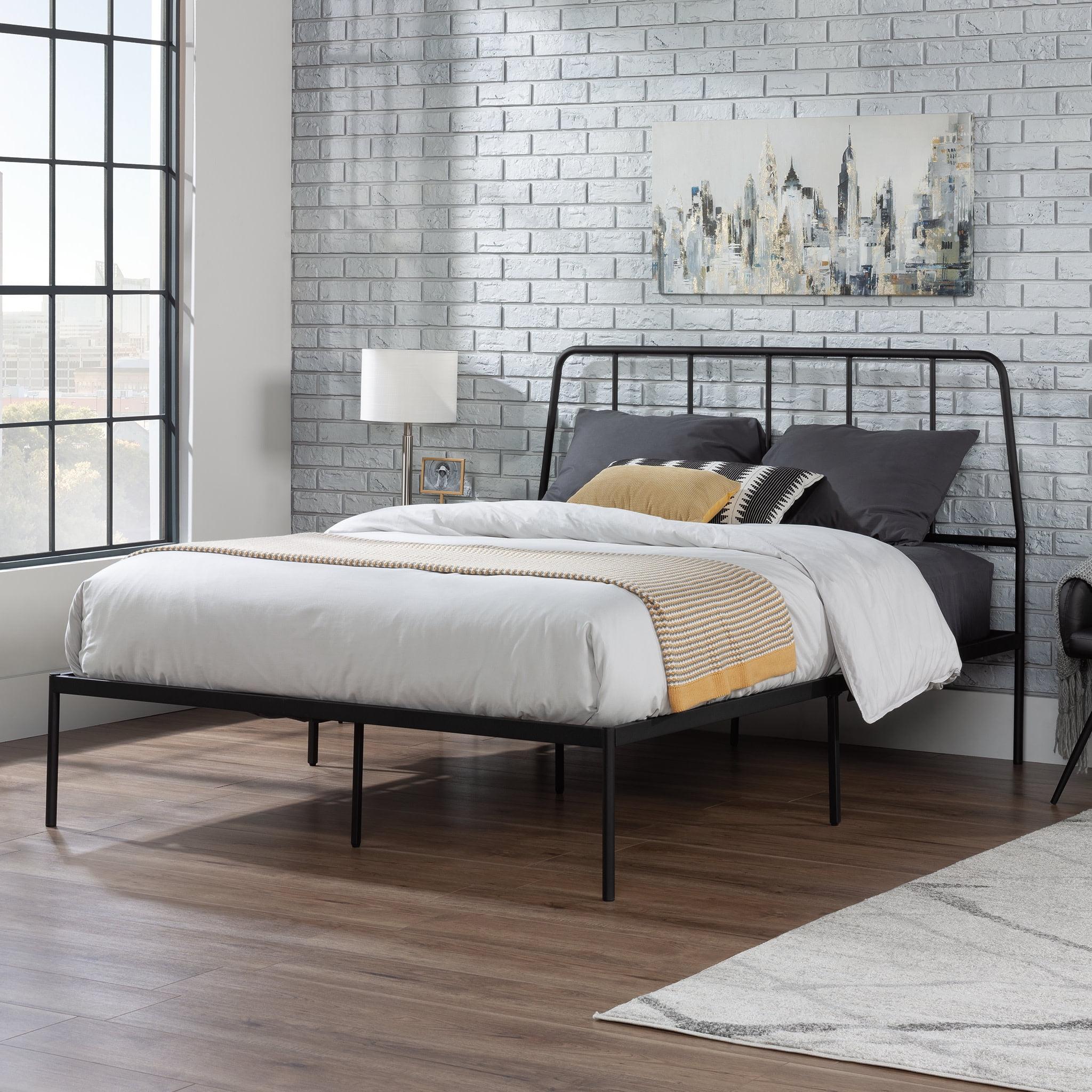 Harvey Park Black Metal Queen Platform Bed with Headboard