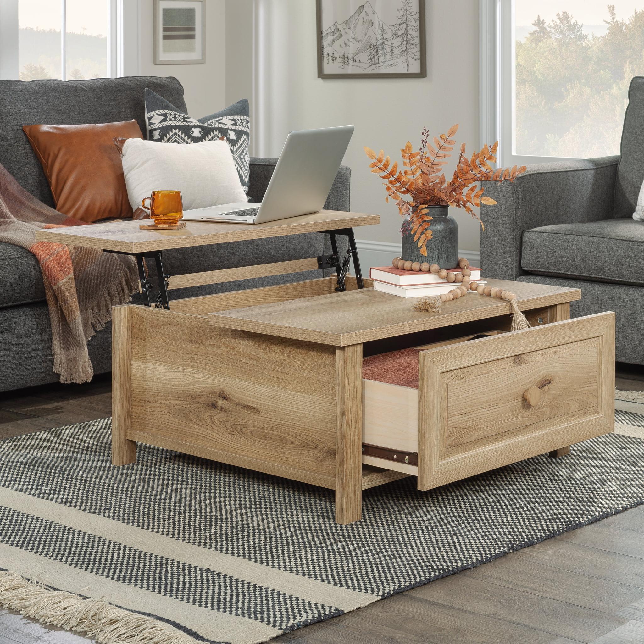 Sauder Hillmont Farm Lift-Top Engineered Wood Coffee Table in Timber Oak